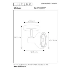 Lucide SENSAS Plafondspot - Wit 7 Lucide SENSAS Plafondspot - Wit -Winkel Voor Woonverlichting 1000086010 0102