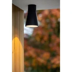 Lucide DERBY - Plafonnière Buiten - LED - 1x9W 2700K - IP65 - Zwart -Winkel Voor Woonverlichting 1000087833 0101