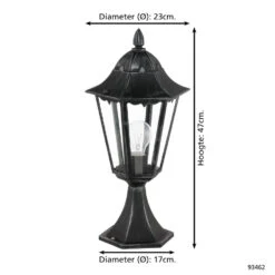 EGLO Navedo - Buitenverlichting - Tuinpaaltje - 1 Lichts - Zwart, Zilver-Patina 5 EGLO Navedo - Buitenverlichting - Tuinpaaltje - 1 Lichts - Zwart, Zilver-Patina -Winkel Voor Woonverlichting 1000090503 0103