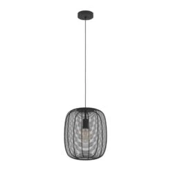EGLO Rinroe Hanglamp - E27 - Ø 32,5 Cm - Zwart - Staal