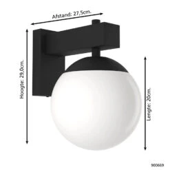 EGLO BUFALATA Wandlamp - Buitenverlichting - E27 - Zwart -Winkel Voor Woonverlichting 1000093187 0103