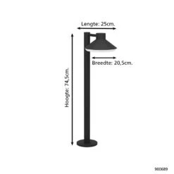 EGLO NINNARELLA Sokkelarmaturen - Buitenverlichting - GU10 - Zwart -Winkel Voor Woonverlichting 1000093900 0103