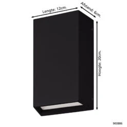 EGLO SPONGANO Wandlamp - Buitenverlichting - LED - Zwart -Winkel Voor Woonverlichting 1000093905 0103