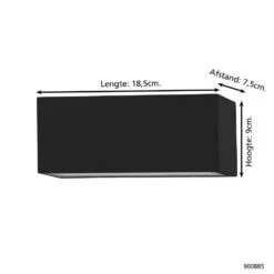 EGLO SPONGANO Wandlamp - Buitenverlichting - LED - Zwart -Winkel Voor Woonverlichting 1000093910 0103