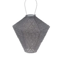 Lumiz Solar Buitenlampion Ikat Diamond - Solar Tuinverlichting - 28 Cm - Taupe