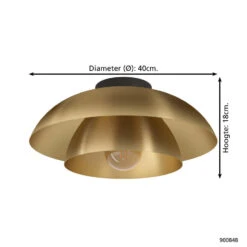 EGLO Cenciara Plafondlamp - E27 - Ø 40 Cm - Goud - Staal 9 EGLO Cenciara Plafondlamp - E27 - Ø 40 Cm - Goud - Staal -Winkel Voor Woonverlichting 1000094993 0103