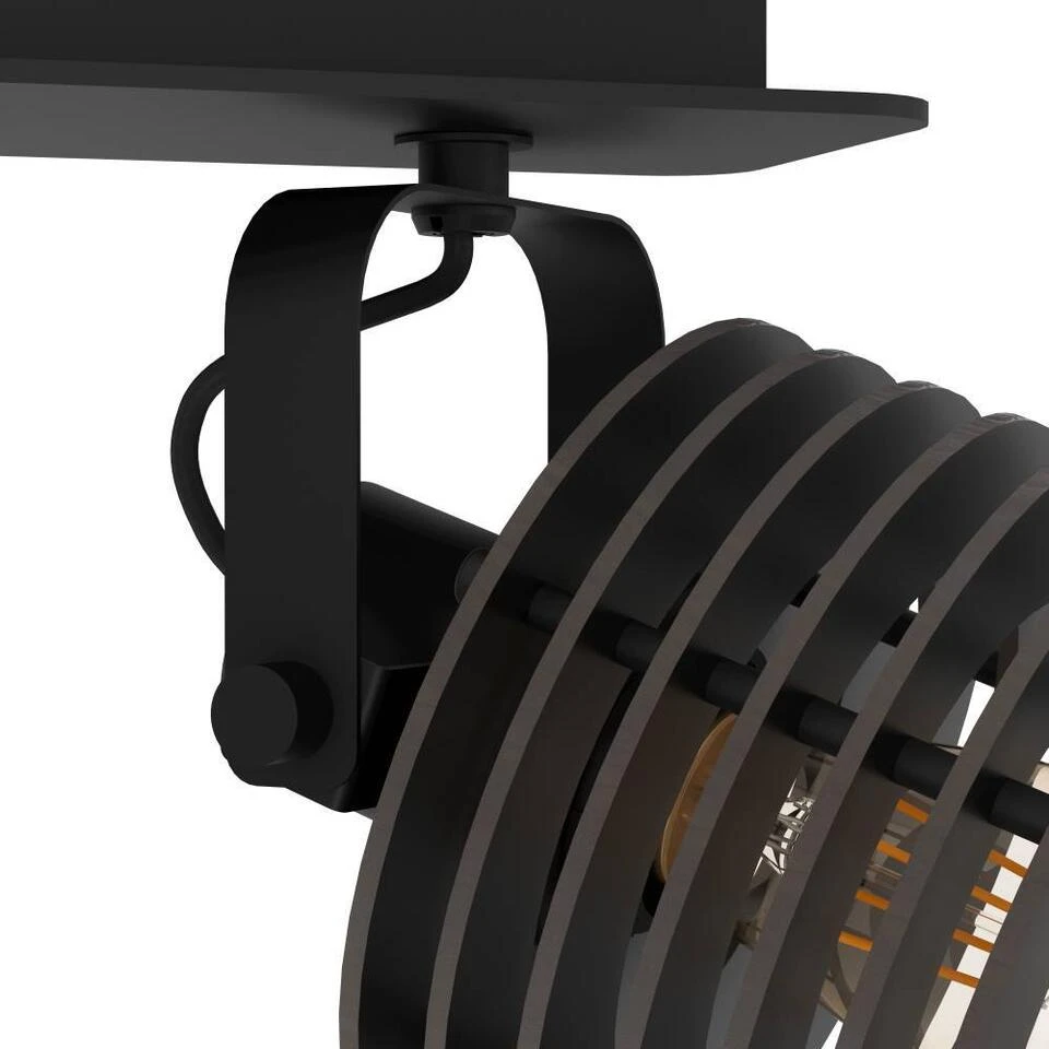 EGLO Segovia Spot - E27 - 33,5 Cm - Zwart - Staal/Hout 4 EGLO Segovia Spot - E27 - 33,5 Cm - Zwart - Staal/Hout - Afbeelding 2