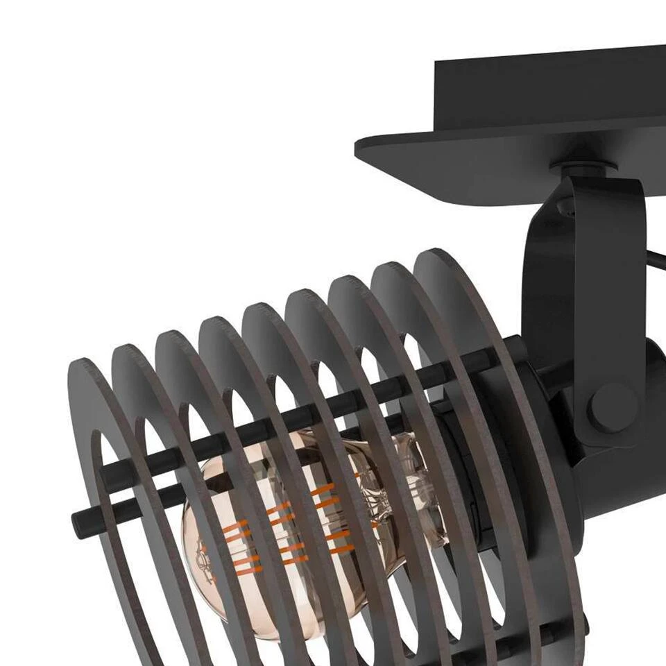 EGLO Segovia Spot - E27 - 33,5 Cm - Zwart - Staal/Hout 5 EGLO Segovia Spot - E27 - 33,5 Cm - Zwart - Staal/Hout - Afbeelding 3