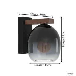 EGLO FILAGO Wandlamp - E27 - Bruin, Zwart -Winkel Voor Woonverlichting 1000096126 0103