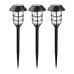 Benson Prikspot - Solar - 3x - Zwart - LED Flame Effect - H43 CmA