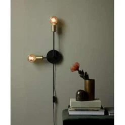 Nordlux Wandlamp Josefine 2 Lichts - H 44,5 Cm - Goud Zwart -Winkel Voor Woonverlichting 1100308120 0101