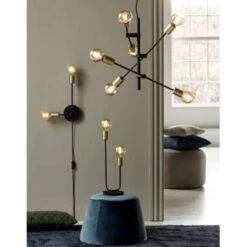 Nordlux Wandlamp Josefine 2 Lichts - H 44,5 Cm - Goud Zwart -Winkel Voor Woonverlichting 1100308120 0103