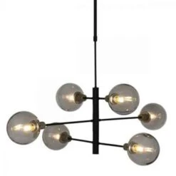 Steinhauer Hanglamp Constellation - 6 Lichts - Ø 105 Cm - Rook - Zwart -Winkel Voor Woonverlichting 1114131034 0101