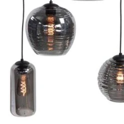 Highlight Hanglamp Fantasy - 8 Lichts - L 130 X B 35 Cm - Rook Glas -Winkel Voor Woonverlichting 1500797949 0102