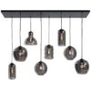 Highlight Hanglamp Fantasy - 8 Lichts - L 130 X B 35 Cm - Rook Glas -Winkel Voor Woonverlichting 1500797949