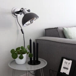 Steinhauer Wandlamp Industrieel - 1 Lichts - 20x16 Cm - Zwart -Winkel Voor Woonverlichting 1580047744 0102