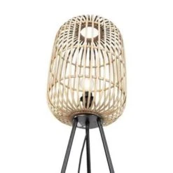 Freelight Vloerlamp Treccia - 3 Poot - Rotan - H 139 Cm - Beige Zwart -Winkel Voor Woonverlichting 1642179580 0103