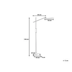 Beliani Staande Lamp AQUARIUS - Grijs Synthetisch Materiaal -Winkel Voor Woonverlichting 16f0ffb51e9243b680119e9be29a1ef7