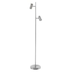 Highlight Vloerlamp Burgos - 2 Lichts - H 142 Cm - Mat Chroom