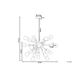 Beliani Hanglamp BALAGAS - Goud Ijzer -Winkel Voor Woonverlichting 2215defd8e214a68b3e99ff74f182166