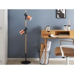 Beliani Staande Lamp OWENS - Zwart Eikenhout -Winkel Voor Woonverlichting 3ef7a2d9daa64ce8b4e40b4940525169