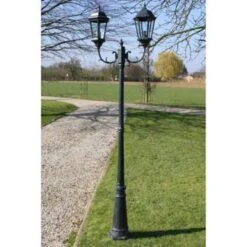 VidaXL Tuinlantaarn Met 2 Armen 230 Cm Aluminium Donkergroen/zwart -Winkel Voor Woonverlichting 5cff19b5fc8a4cb69e3bfb01f56108d8
