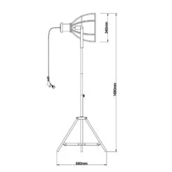 Vloerlamp Thom - Antiek Zwart - 59x165 Cm -Winkel Voor Woonverlichting 60350418 9701