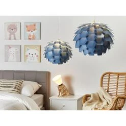 Beliani Hanglamp SEGRE - Blauw Synthetisch Materiaal -Winkel Voor Woonverlichting 64ef23e5c4dc4d90a64033ce8530e33b