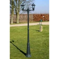 VIDAXL Tuinlantaarn Preston 2-arms 215 Cm Donkergroen -Winkel Voor Woonverlichting 6772a757d6314de8942ded93667a87a1