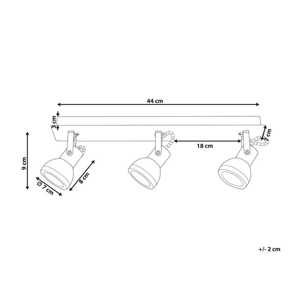Beliani Plafondlamp BARO - Wit Ijzer 5 Beliani Plafondlamp BARO - Wit Ijzer - Afbeelding 3