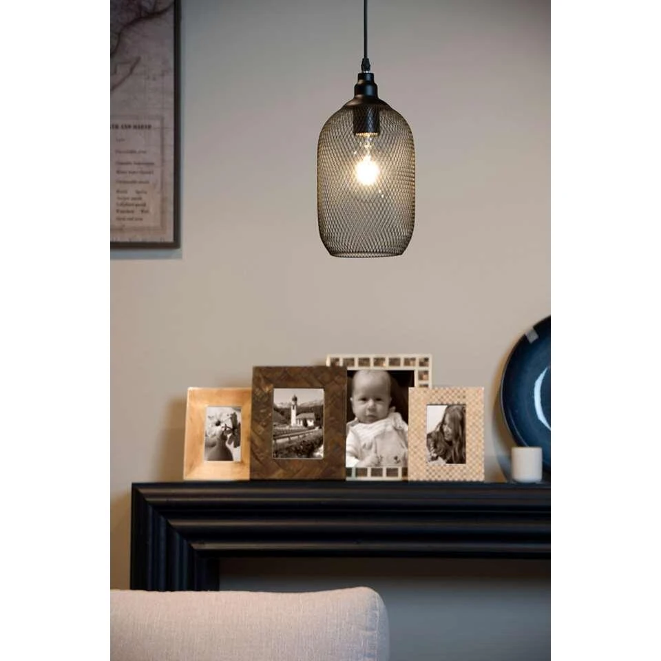Lucide Hanglamp Mesh - Zwart - Ø15 Cm 4 Lucide Hanglamp Mesh - Zwart - Ø15 Cm - Afbeelding 2