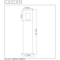 Lucide Sokkellamp Buiten FEDOR IP44 - Zwart - 13x13x49,5 Cm 9 Lucide Sokkellamp Buiten FEDOR IP44 - Zwart - 13x13x49,5 Cm -Winkel Voor Woonverlichting 81018840 2606