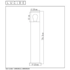 Lucide Sokkellamp Buiten FEDOR IP44 - Mat Chroom - 13x13x79,5 Cm -Winkel Voor Woonverlichting 81018841 2606