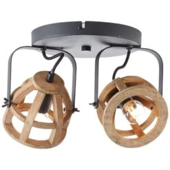 Brilliant Plafondspot Matrix 2-lichts - Hout -Winkel Voor Woonverlichting 81029072 0300