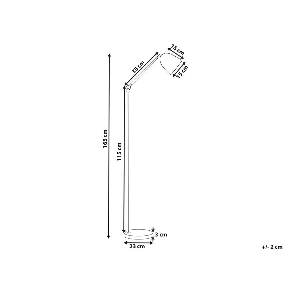 Beliani Staande Lamp CHANZA - Wit Metaal 4 Beliani Staande Lamp CHANZA - Wit Metaal - Afbeelding 3
