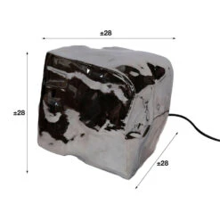 Industriële Tafellamp Rocks Chrome Glas - 28x28x28 Cm - Glas - Zilverkleurig -Winkel Voor Woonverlichting 88b444c8f3d149dba6dde4485cb4b60c