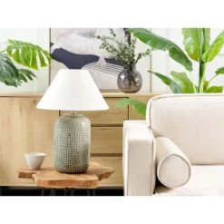 Beliani Tafellamp MUSSEL - Grijs Keramiek -Winkel Voor Woonverlichting 9576525fdbf64b9ba6385666310556e3