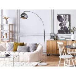 Beliani Staande Lamp PAROO - Zilver Metaal -Winkel Voor Woonverlichting a808af9eeefe4675a7be8eee7565dc3c