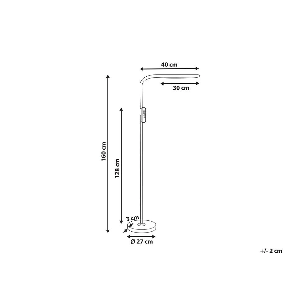 Beliani Staande Lamp ARIES - Wit Synthetisch Materiaal 5 Beliani Staande Lamp ARIES - Wit Synthetisch Materiaal - Afbeelding 3