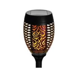 Benson Solar Tuinlamp - 2x - Zwart - LED Flame Effect - D12 X H74 CmA  -Winkel Voor Woonverlichting dda664998b3545b195f7b6e42e7da3de