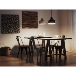 Beliani Hanglamp DANUBE - Zwart Aluminium -Winkel Voor Woonverlichting fbb26dcbc33a4b8390edcbff6998db1f