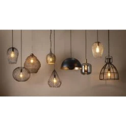 Hanglamp Brugge - Zwart/goudkleur - 120xØ40 Cm -Winkel Voor Woonverlichting sf 60102013 9050